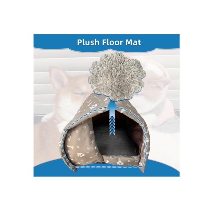 Niche Pour Chat Extérieure Pliable Et étanche - Double Porte Avec Rideau, Taille 54x45x38 Cm, Jusqu'à 7.5 Kg