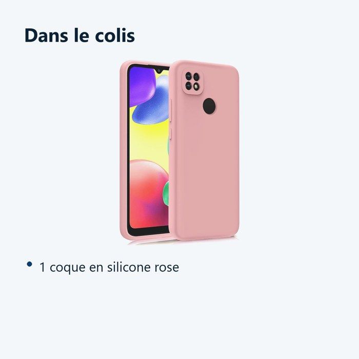Coque Xiaomi Redmi 10A + 2 Verres Trempés Little Boutik - Pack Silicone Rose, Neuf