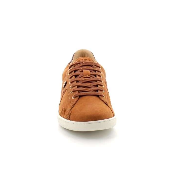 Basket FAGUO Hosta Cuir Lacets Homme Marron Cdiscount