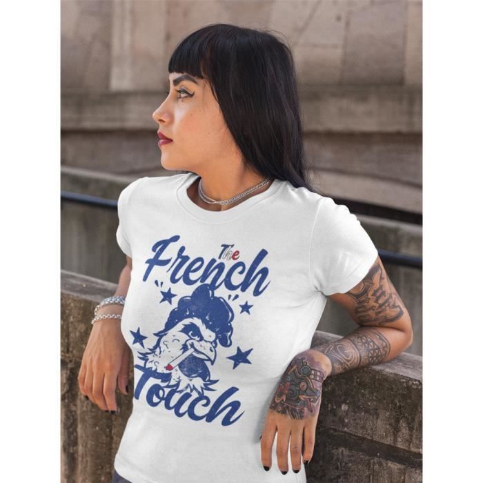 Tee shirt bleu blanc rouge femme online