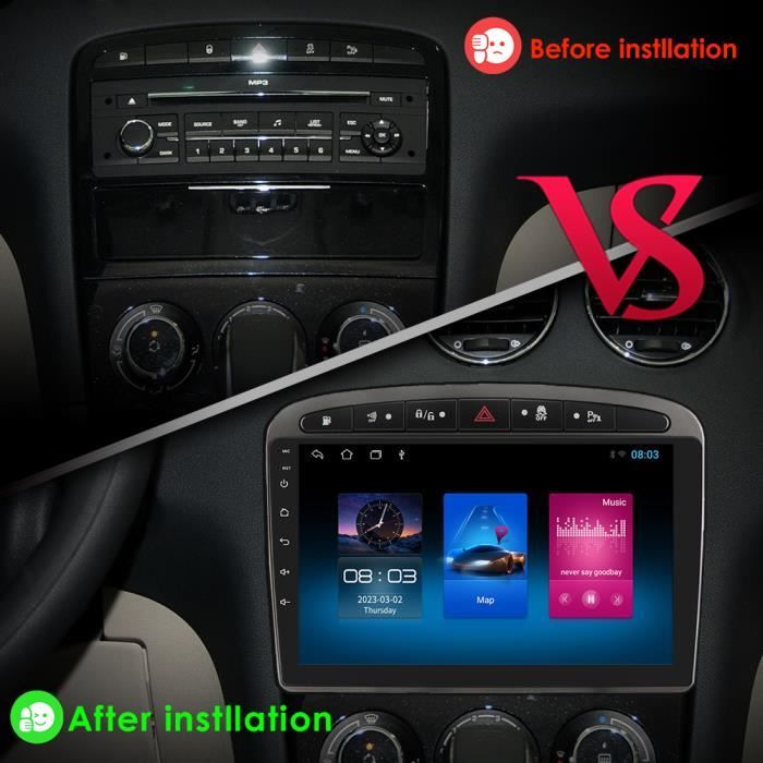 3G+32G Autoradio 2Din Android 12 pour Peugeot 307 307CC 307SW 2006-2013  lecteur multimédia Carplay Audio stéréo 4G WIFI Bluetooth - Cdiscount Auto
