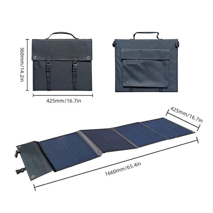 Panneau Solaire Pliable 100W JES – Avec USB, Pour Chargeur Portable Extérieur, Cellules Sunpower