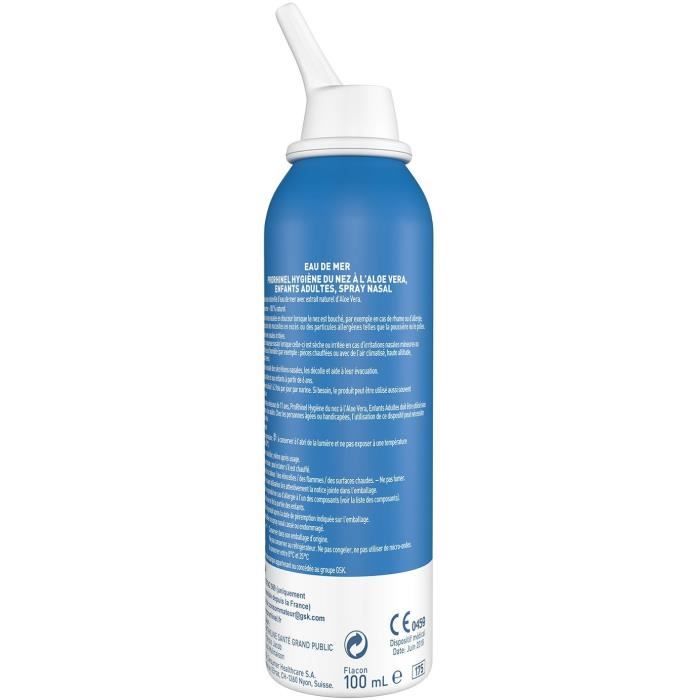 Hygiène du nez solution naturelle d'eau de mer Prorhinel, spray de 100 ml
