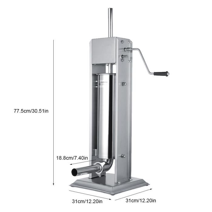 Royal Catering - Royal Catering Poussoir À Saucisse Machine A Viande Manuel Vertical Bourreuse Embosseuse Charcuterie Main RC-SFV5L (Volume 5 L