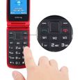 Téléphones Portables à Grosses Touches Clapet pour Personnes Agées, SOS Bouton GSM Dual SIM Debloqué Senior Mobile Rouge USHINING-2
