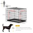 PawHut Cage caisse de transport pliante pour chien en métal noir 92 x 57 x 62,5 cm-2