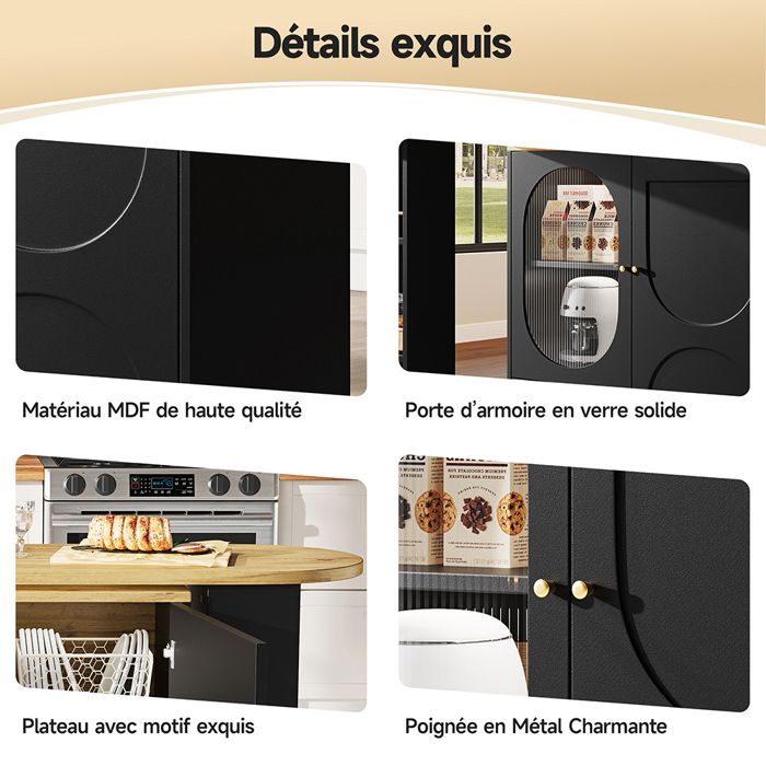 OOIILLEE Table De Bar Pivotante Et Extensible à 360°, Meuble De Bar