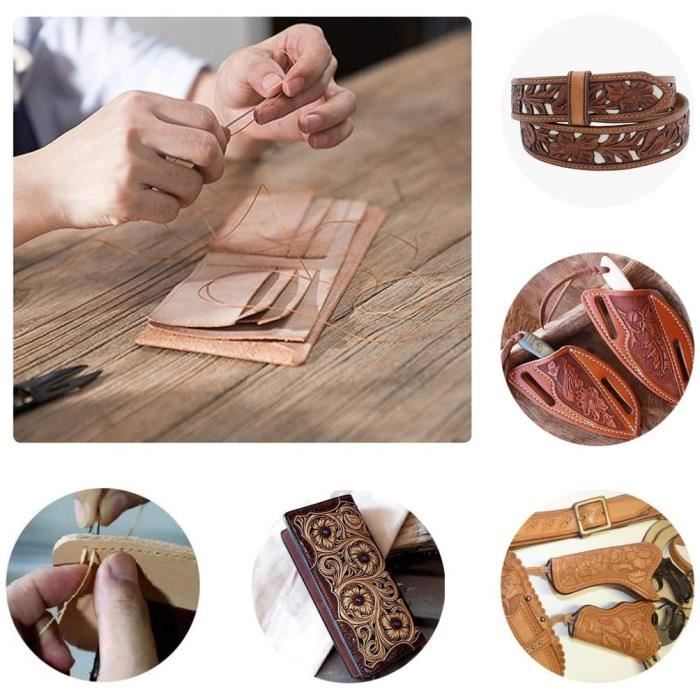 Kit de 37 outils à main professionnels pour le travail du cuir - Ensemble  d'outils de couture pour couture à la main - Couture, découpage,  poinçonnage : : Cuisine et Maison