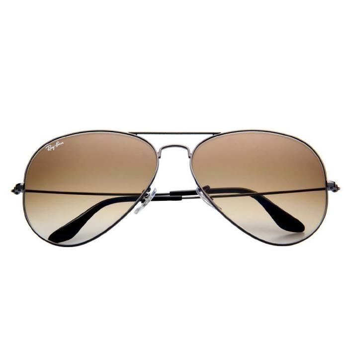 Ray Ban Lunettes de Soleil RB3025 Aviator Metal Aviator 58 mm Argent Marron 004 51 58 mm Achat Vente lunettes de soleil Mixte Adulte Cdiscount