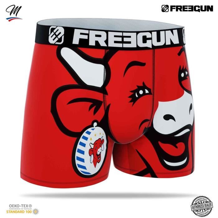 Boxer Homme Microfibre La Vache qui rit FREEGUN Blanc Confortable et resistant Doublure en coton Blanc Cdiscount Pret a Porter