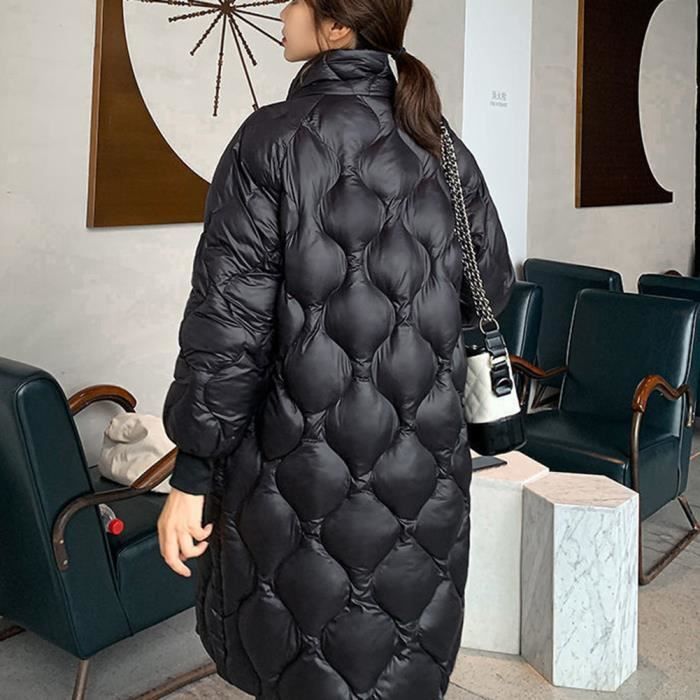 Doudoune femme longue noire brillante sales