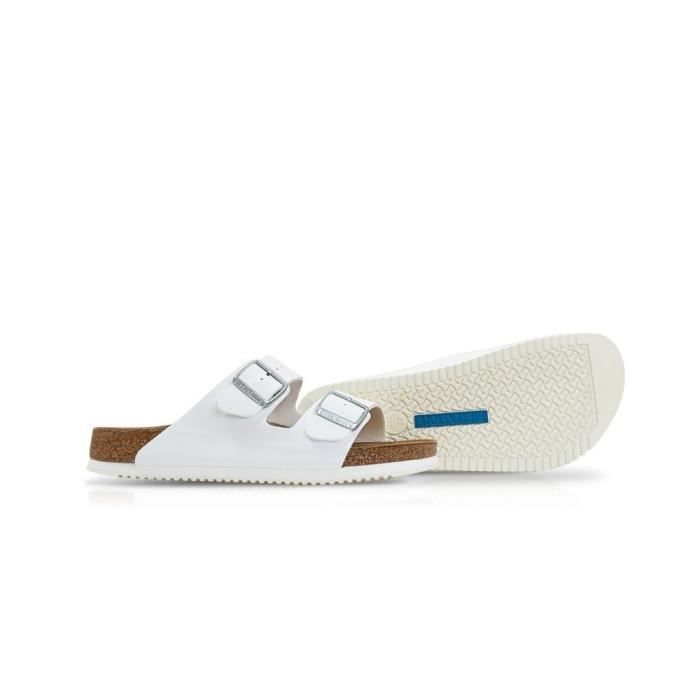 Chaussures Femme BIRKENSTOCK Arizona Blanc Talon Plat Boucle de Serrage Blanc Cdiscount Chaussures