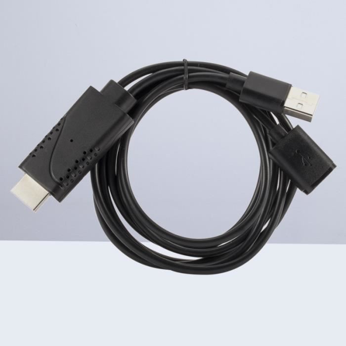 Eiffel Adaptateur HDMI mâle vers connecteur femelle HDMI + câble  d'alimentation du chargeur USB 2.0 50cm - Cdiscount Informatique