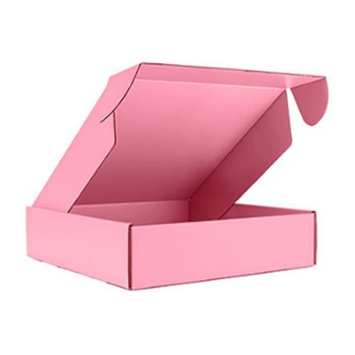 Boîte de rangement pour CD en carton rose poudré - 14,5 x 22 x 14 - ON  RANGE TOUT