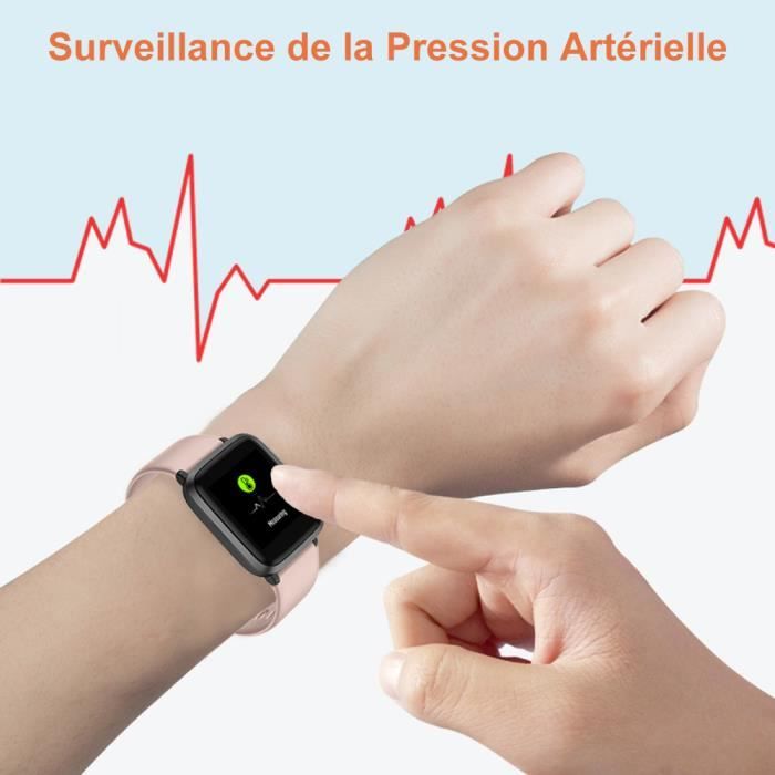 YAMAY Montre Connectée Homme Femme Smartwatch Tensiomètre Montre Sport  Cardiofrequencemetre Podometre Sommeil pour Android iOS Noir - Cdiscount  Téléphonie