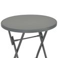 Table De Bistro Pliable D Exterieur 60 X 70 Cm Verre Et Acier