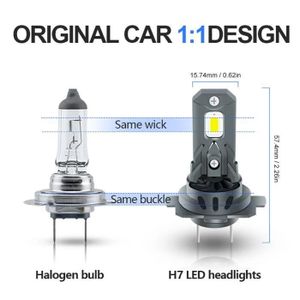 Ampoules H7 LED BEAMFLY 20000lm 100W - Phares Voiture Et Moto Blanc 6500K