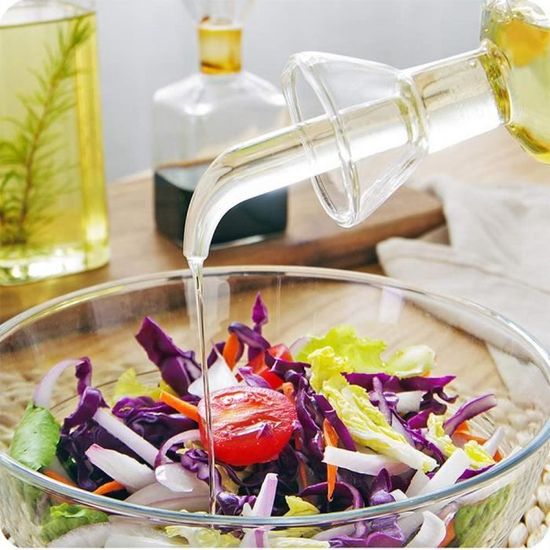 Distributeur Huile Cuisine Douteille Distributeur D'Huile 550 Ml Avec Brosse Silicone – Bouteille Verre Anti-Fuite Pour Cuisine, Barbecue, Vinaigre & Huile D'Olive