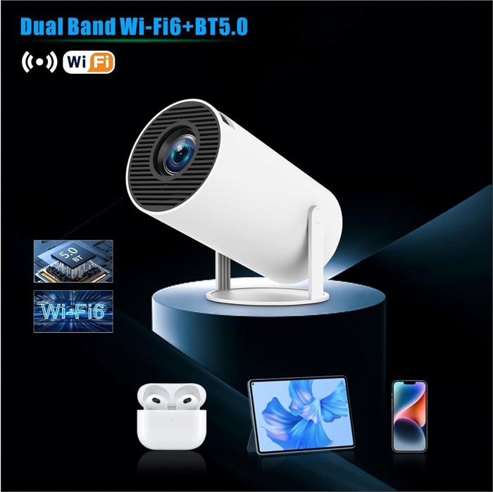 Projecteur Video Mini Videoprojecteur 4k Retroprojecteur Android 11 WiFi 6 1080P Full HD Supporté Pour TÉLÉPhone PC (HY300ultra) | Leroy Merlin