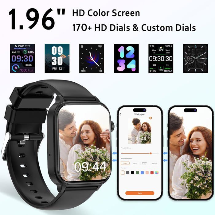 Marsyu 2025 Nouvelle Montre Connectée 𝐄𝐂𝐆/PPG/Acide Urique Homme Femme,1,96 Smartwatch avec Marsyu 2025 Nouvelle Montre Connectée 𝐄𝐂𝐆/PPG/Acide Urique Homme Femme,1,96 Smartwatch avec