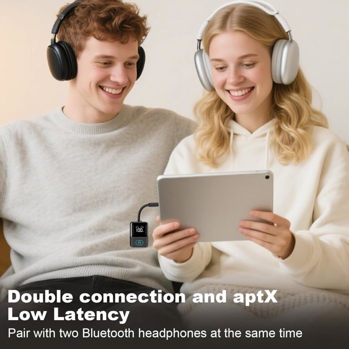 Bluetooth 5.3 Adaptateur Emetteur, 2 En 1 Emetteur Récepteur