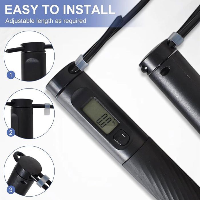 Corde à sauter sans fil avec compteur – Corde à sauter de Fitness réglable pour Corde à sauter sans fil avec compteur – Corde à sauter de Fitness réglable pour