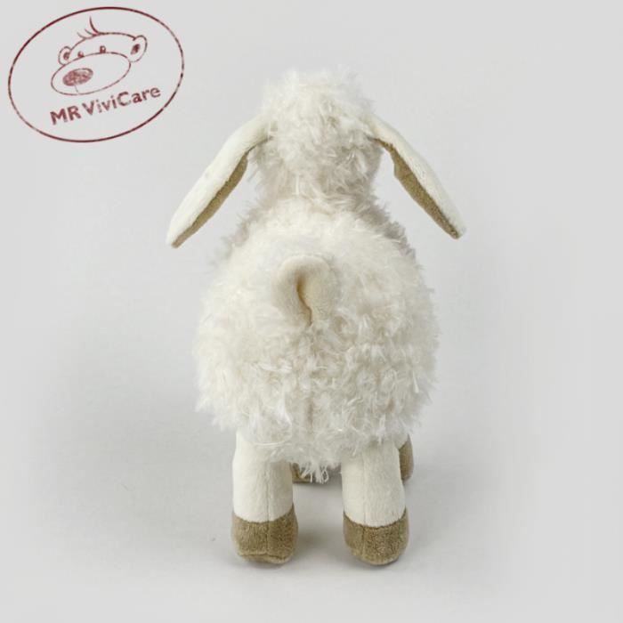 Gris - 33 cm - Jouets en peluche de mouton blanc doux pour enfants