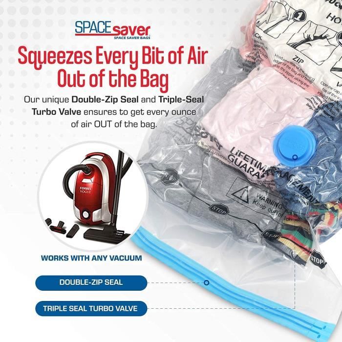 Spacesaver Sacs Rangement Sous Vide Vetements Penderie Voyage 80 Place Supplementaire Housse Vetement Aspirateur Pompe Cdiscount Maison