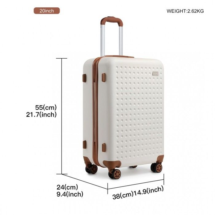 Kono Valise Rigide 24 Pouces ABS Violet - Trolley Voyage 4 Roues Avec Serrure TSA