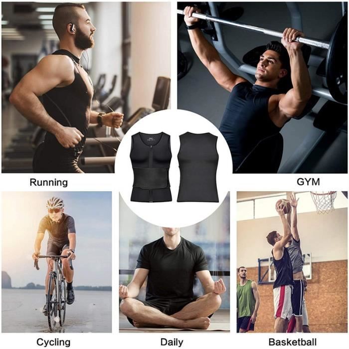 Debardeur de Sudation Sauna Homme Noir Fitness Sans manche Noir Cdiscount Sport
