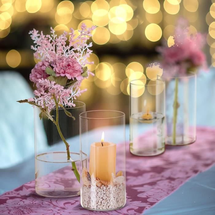 Roadedi Chandelier Bougeoir Verre Decoratif - Lot de 20 Petite