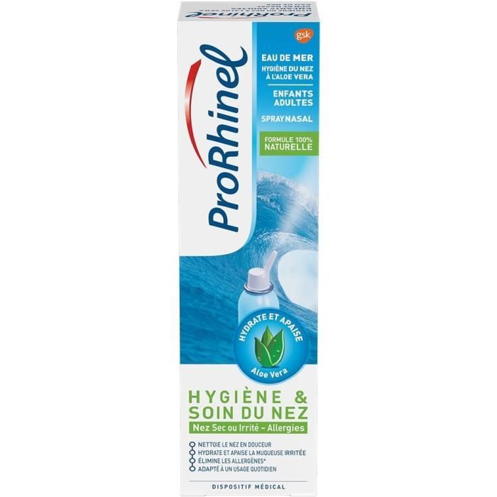 Hygiène du nez solution naturelle d'eau de mer Prorhinel, spray de 100 ml