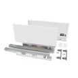 Emuca Kit tiroir Vertex pour cuisine et bain, hauteur 178 mm, prof. 400 mm, 40 Kg, fermeture amortie, Acier, Blanc-0