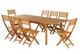 Ensemble repas de jardin - BEAU RIVAGE - SORA8 - Bois d'eucalyptus FSC - Table extensible - 8 chaises-0