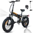 Vélo électrique pliable HITWAY 20" x4.0 Fat Tire - BK10-HW - Roue arrière - Autonomie 35-90km-0
