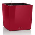 Pot de fleur LECHUZA Cube Premium 40 - kit complet, rouge scarlet brillant-0