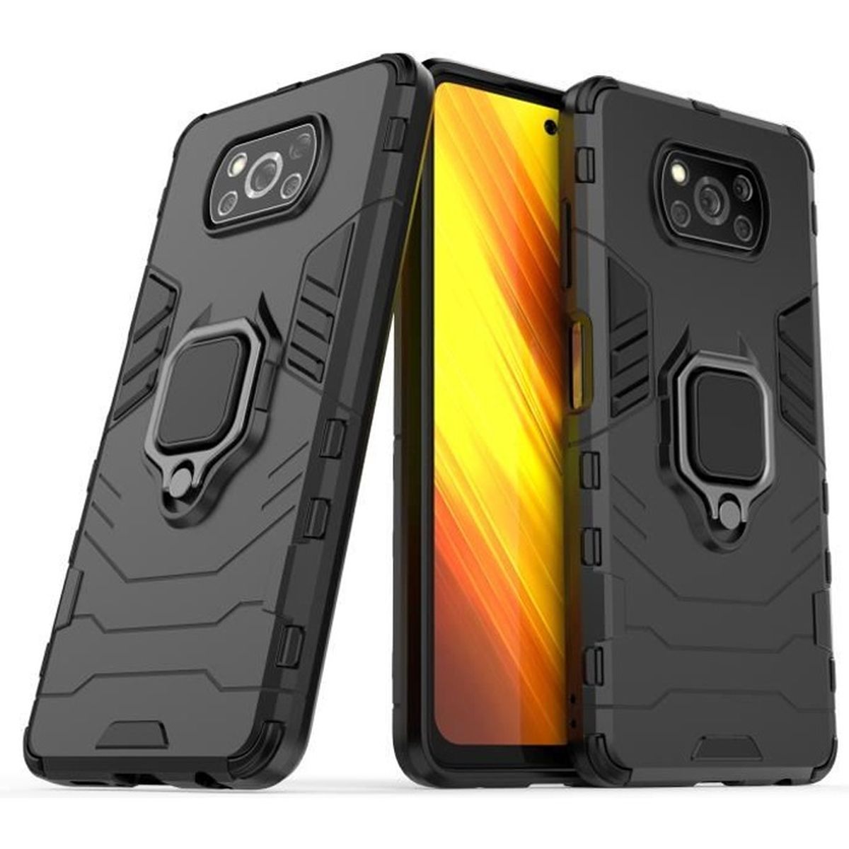Protection Décran en Intégré Téléphone Housse Etui de Transparent Silicone Antichoc avec Lanière pour 6,67 Vauki 360 Degré Coque pour Xiaomi Poco X3//X3 NFC//X3 Pro 4G avec Cordon de Collier Or Rose