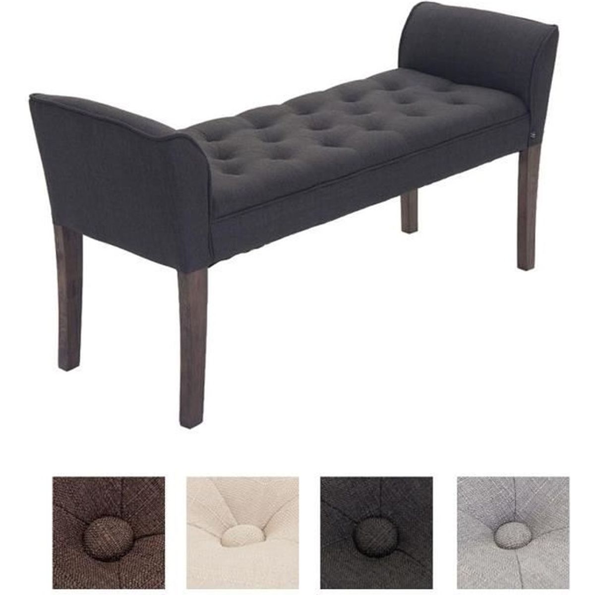 Banquette Hauteur Assise 50 Cm Clp Banquette Cleopatra En Tissu Avec Accoudoirs Sans Dossier