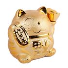 LA CHINEUSE Chat Japonais Maneki Neko - Tirelire Dorée En Porcelaine