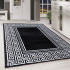 Homebyhome Tapis moderne à poils ras, tendance Noir Tapis 160x230 cm conception de méandres, tapis moelleux
