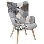 CMP - PARIS Fauteuil Helsinki Patchwork Gris Home Deco Factory