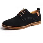 LEOCLOTHO Chaussures de ville homme - Marque - Modèle - Noir - Daim-Nubuck - 3 oeillet lacage