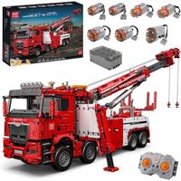 Blocs de construction camion de pompiers motorisé Mould King 17028 - Rouge