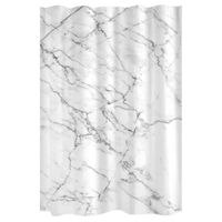Rideau de douche marbre tissu 180x200 gris Marbre Blanc