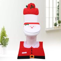Zerodis Ensemble Père Noël pour Toilette, Décoration de Noël Maison
