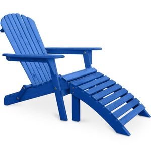 CHAISE LONGUE Chaise longue de jardin en bois - Anela - Bleu