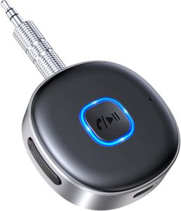 Ankilo Bluetooth Audio Adapter, Bluetooth 5.3 Transceiver Jack 3.5 AUX for Headphones, Speakers, Stereo System, Car, TV White