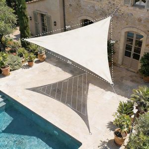Voile D'ombrage Triangulaire Imperméable Et Résistant Aux UV Pour Terrasse Jardin Pelouse 3 X 3 X 3 M Jaune Sable 96525963