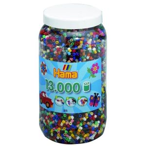 JEU DE PERLE Á REPASSER Pot de 13000 Perles HAMA - 22 Couleurs - Développe