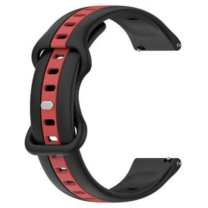 BRACELET MONTRE CONNEC. (noir et rouge) 22MM Bracelet de montre en silicon